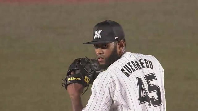 【9回表】マリーンズ・ゲレーロ 2者連続三振を奪い、この回を無失点に抑える!! 2022年4月27日 千葉ロッテマリーンズ 対 東北楽天ゴールデンイーグルス