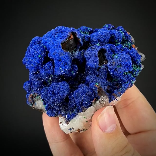 Azurite with Malachite on Quartz