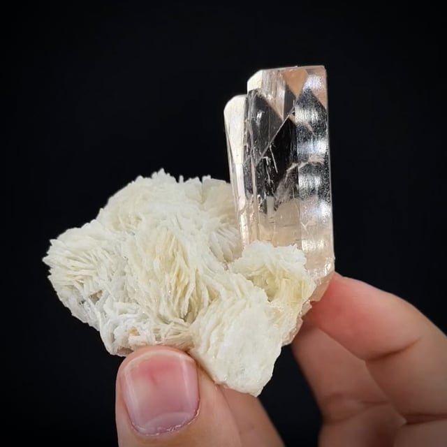 Topaz with Cleavelandite - superb gem crystal on matrix
