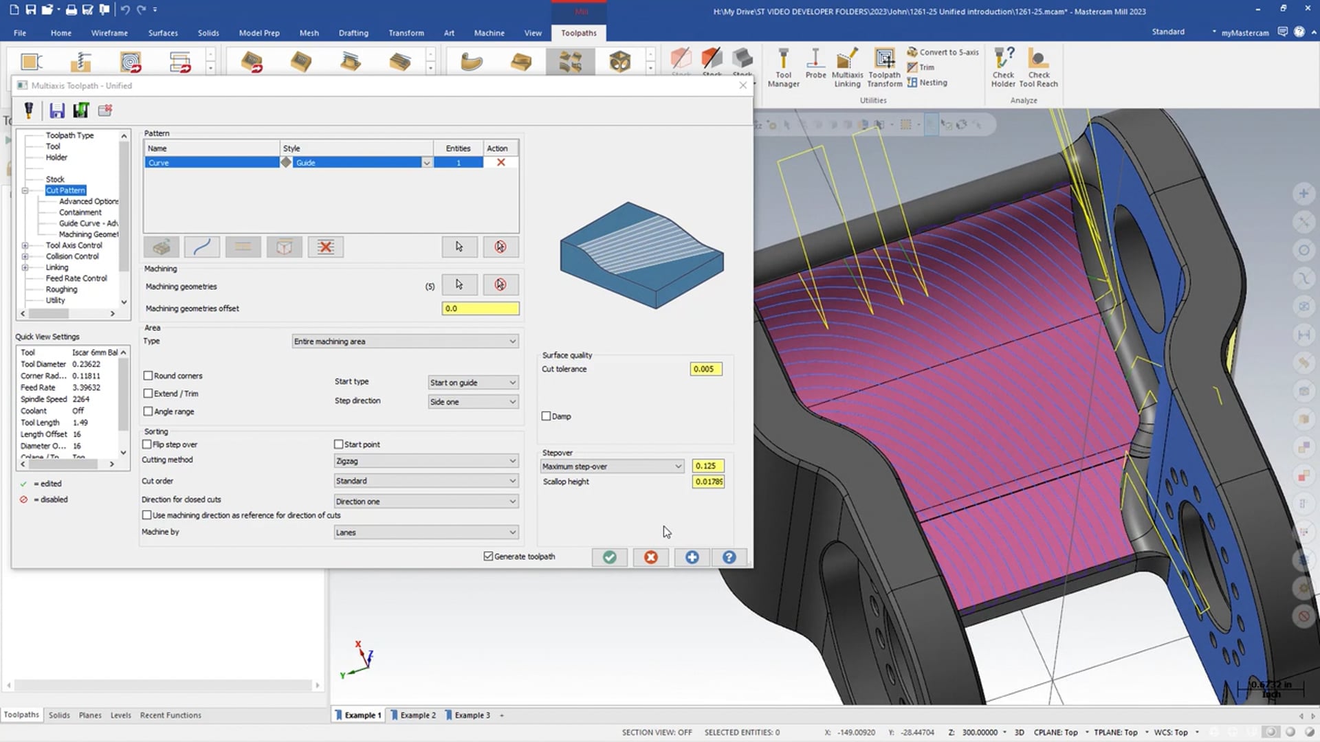 Simultaneous Multi Axis toolpaths