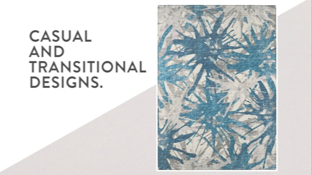 Bravado Abstract Starburst Blue // Power Loomed (1'8" x 2'6" Throw/Accent Rug) video thumbnail