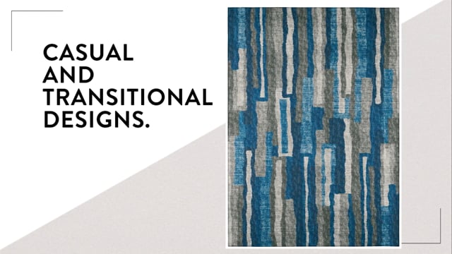 Bravado Abstract Striped Blue // Power Loomed (1'8" x 2'6" Throw/Accent Rug) video thumbnail