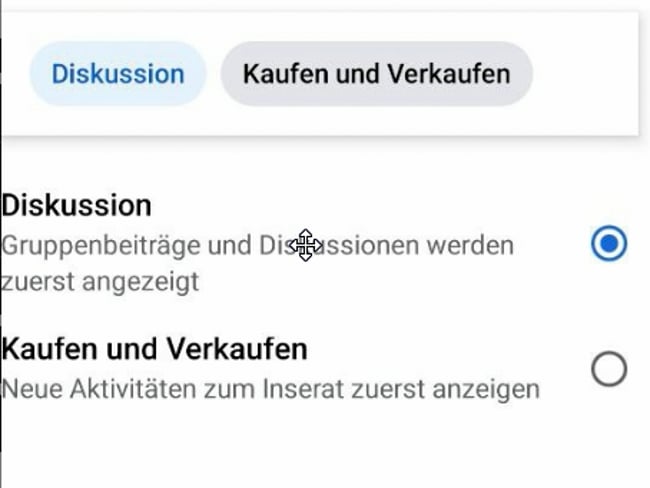 Neue Verkaufen Einstellung für FB Gruppen