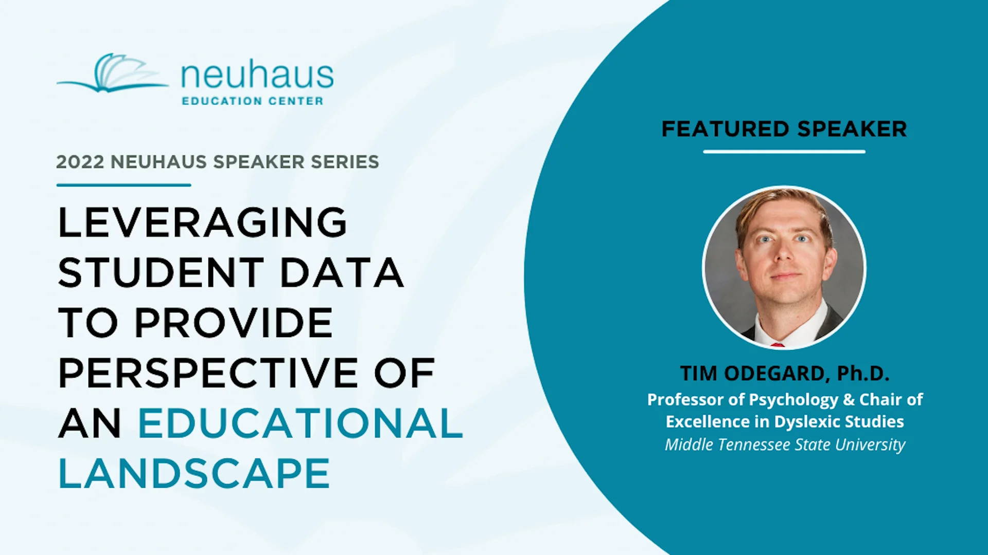 Neuhaus Speaker Series: Timothy Odegard on Vimeo