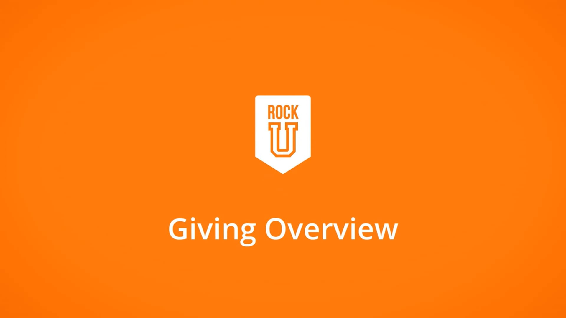 Giving Overview