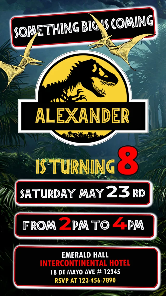 Jurassic World Birthday Video Invitation