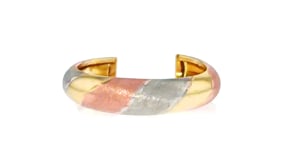 14kt Tri-Colored Gold Striped Toe Ring