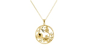 14kt Yellow Gold Sea Life Pendant Necklace