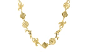 18kt Gold Over Sterling Silver Sea Life Link Necklace