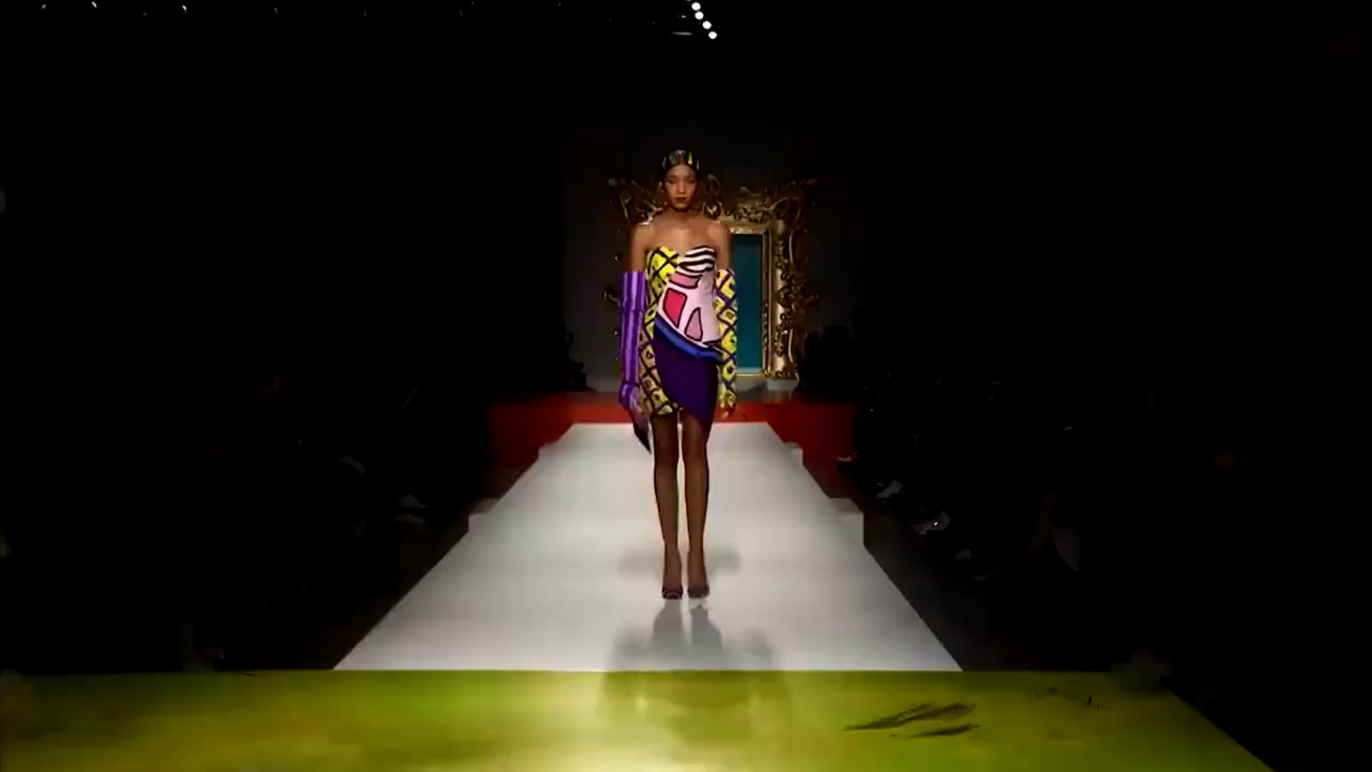 Moschino Couture Runway Dress Asymmetrical Corset Gown Avant