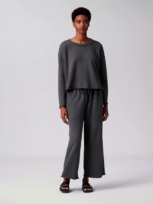 Organic Cotton French Terry Wide-Leg Pant