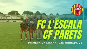 Resum FC l'Escala 1 - 1 CF Parets