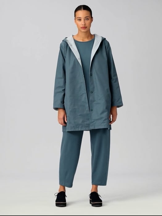 Organic Cotton Nylon Reversible Hooded Jacket | EILEEN FISHER