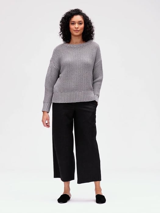 Soft Wool Flannel Wide-Leg Ankle Pant