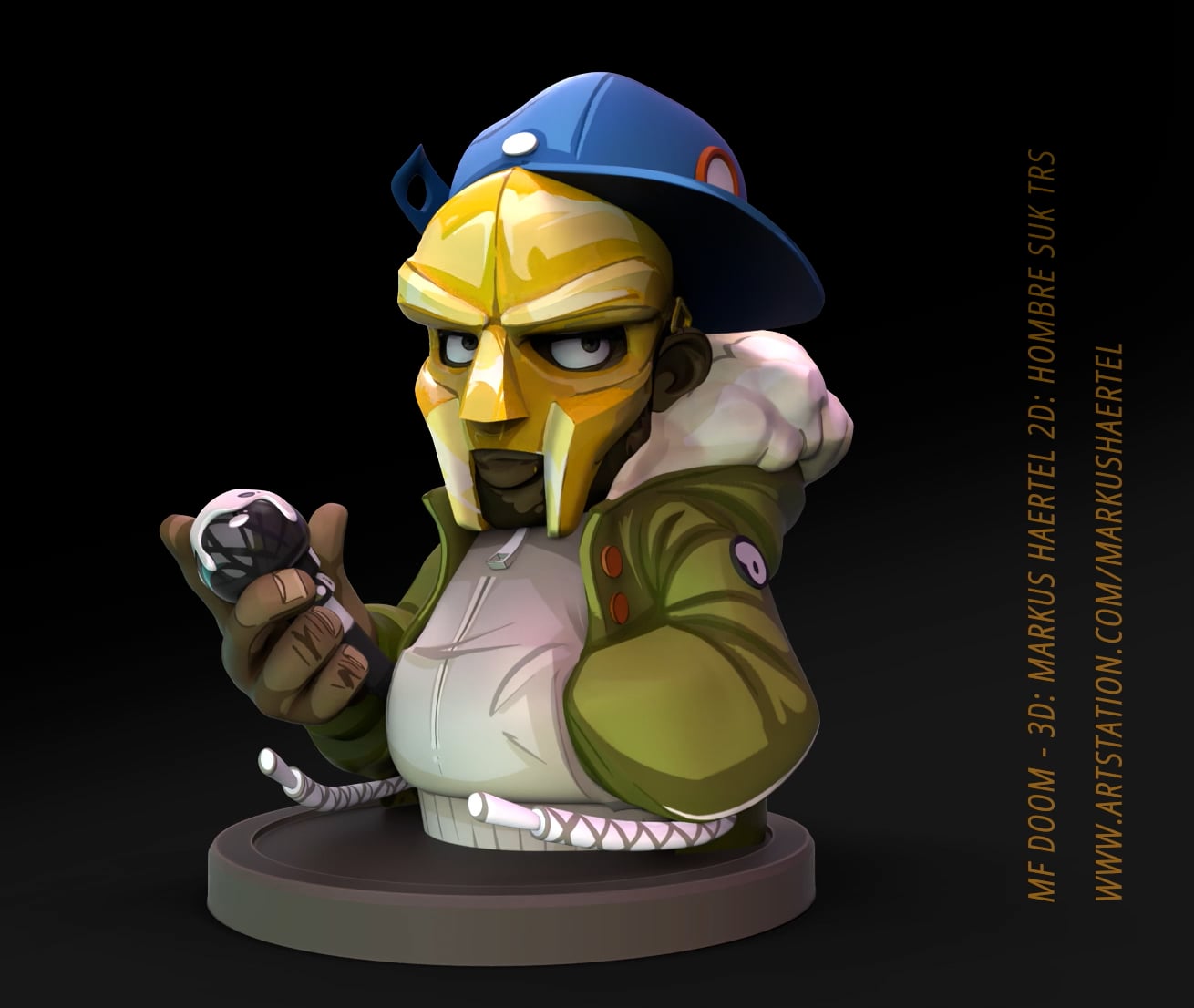 MF DOOM - stylized 3D model turntable