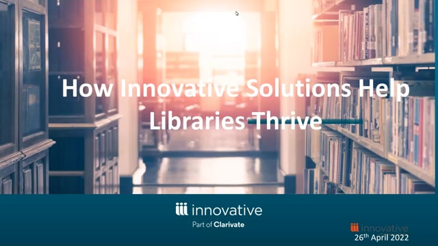 WEBINAR: How Innovative Solutions Help Libraries Thrive