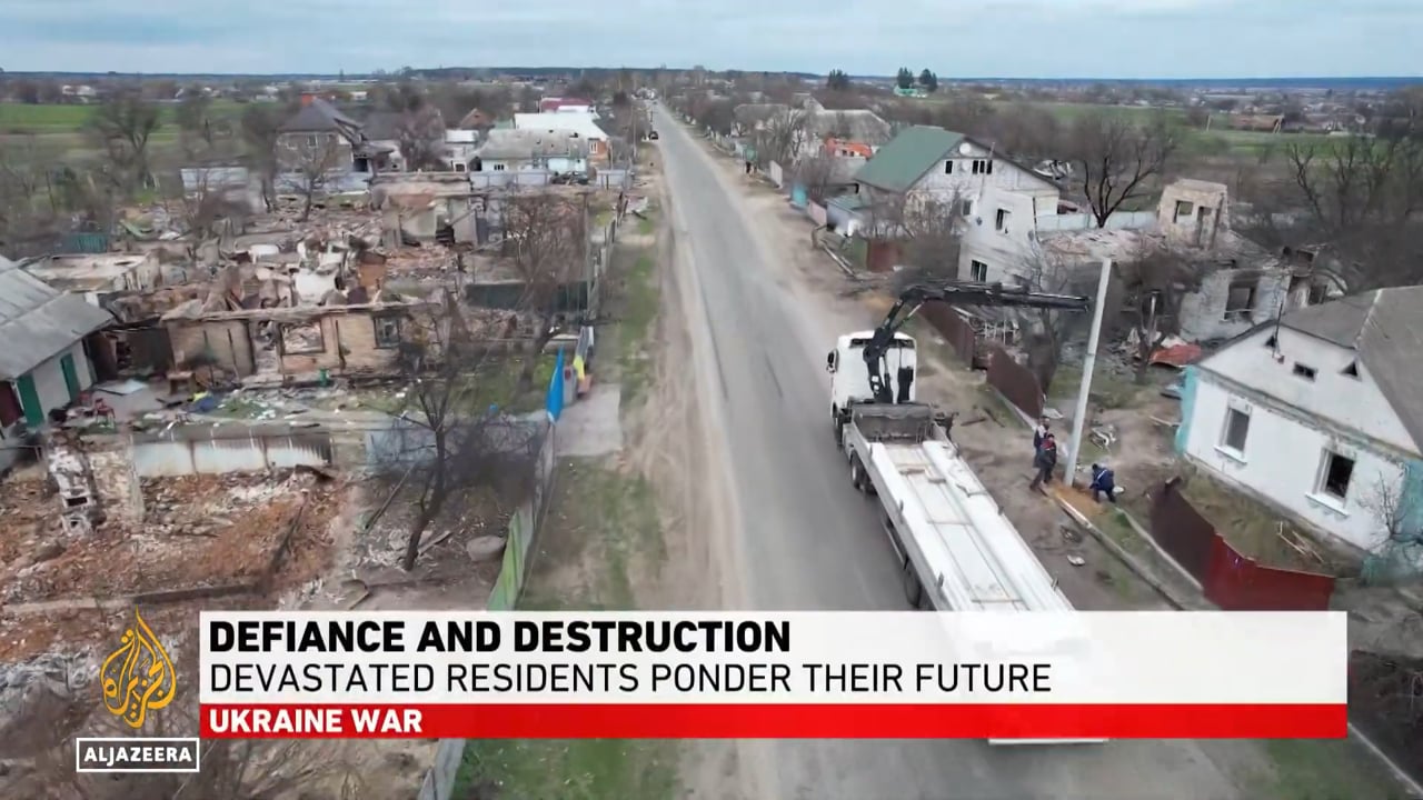 War in Ukraine - Borodyanka 21st April 2022 - Residents of Ukraine's Borodyanka fear for future