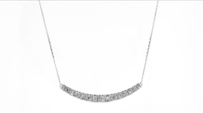 76 ct. t.w. Diamond Curved Bar Necklace in Sterling Silver