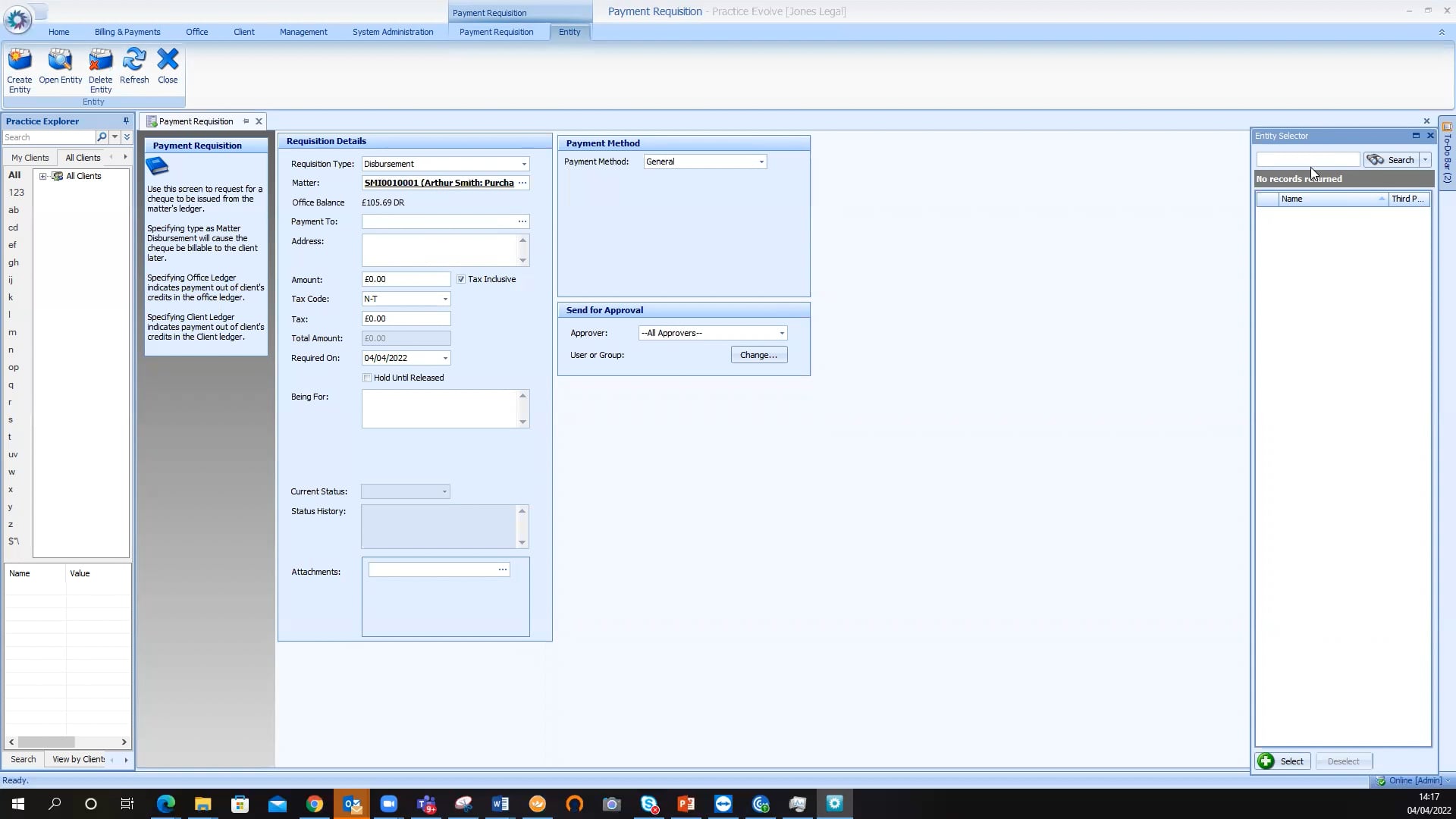 6 - Create New Payment Request - Disbursement