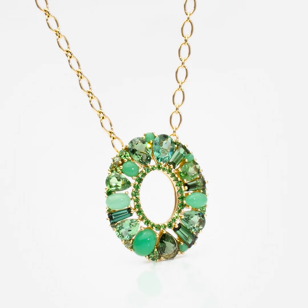Blaze Green Sapphire, Green Tourmaline, Tsavorite And Chrysoprase