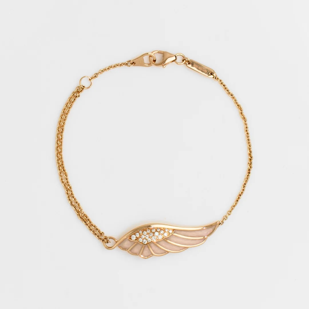 Garrard Wings Reflection Spring bracelet with round white diamonds in 18ct rose gold 2014703