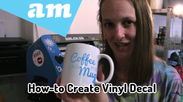 Create Vinyl Decal and Apply to Mug by V-Smart Vinyl Cutter Step by Step Video by MadzScapes Art