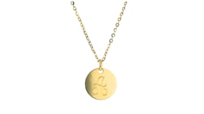 Italian 14kt Yellow Gold Personalized Circle Charm Necklace