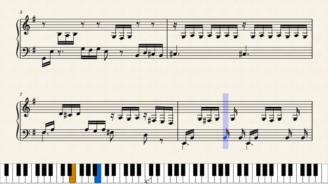 Bach, J S Prélude from Cello Suite No 1 (Easy Piano solo arr) mit Noten (sheet music)