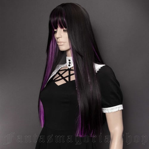 Yukiko Black and Purple Wig video