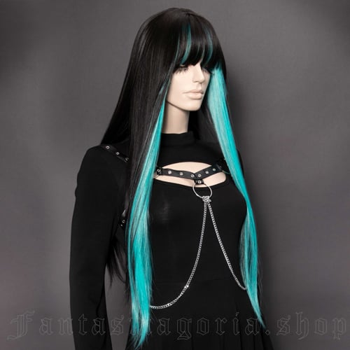 Yukiko Black and Turquoise Wig video