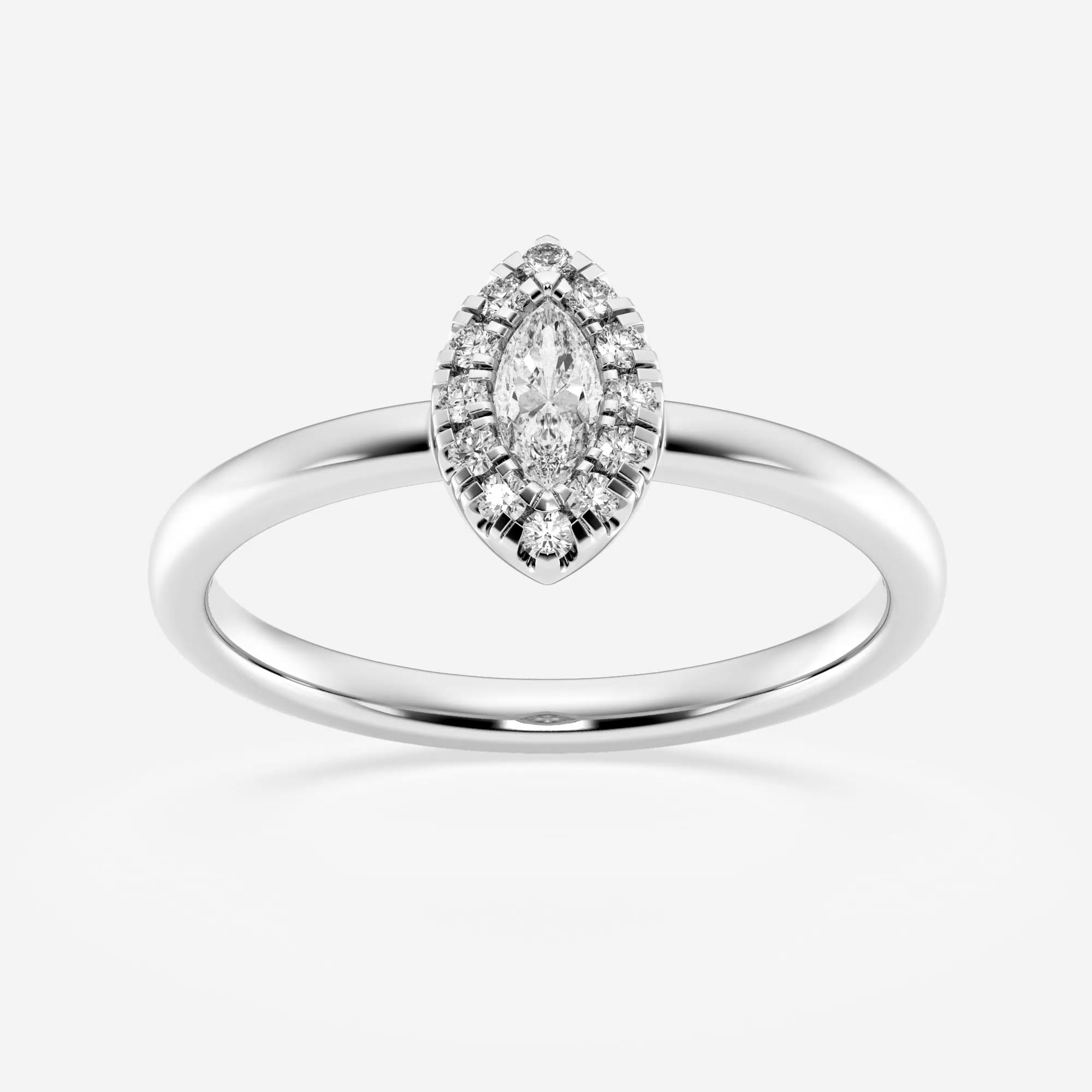 product video for 1/4 ctw Marquise Lab Grown Diamond Micro Pave Halo Fashion Ring