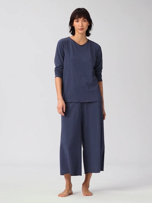 Slubby Organic Cotton Wide-Leg Sleep Pant | EILEEN FISHER