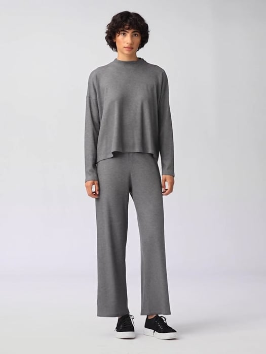 Cozy Waffle Knit Straight Pant | EILEEN FISHER