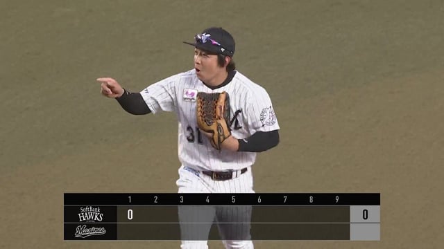 【1回表】マリーンズ・菅野剛士 好返球で初回の失点を阻止!! 2022年5月6日 千葉ロッテマリーンズ 対 福岡ソフトバンクホークス