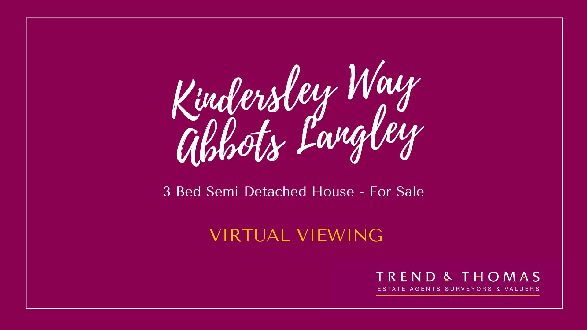 Kindersley Way, Abbots Langley 3 Bed Semi Detached House For Sale on