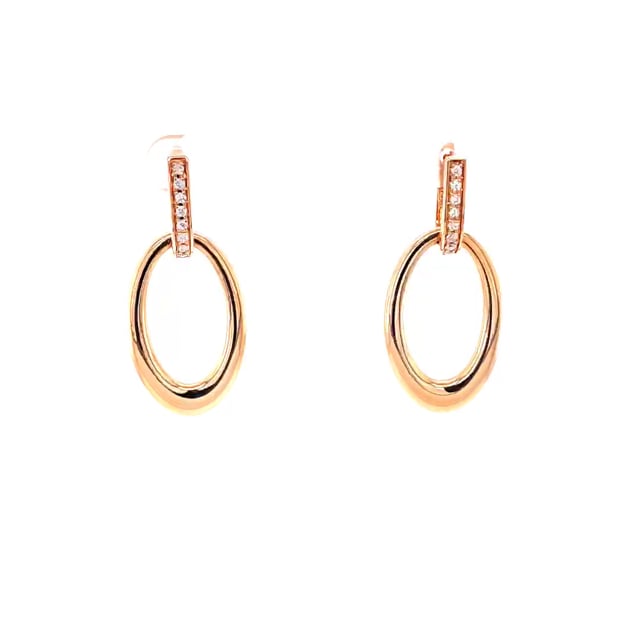 0.20 carat classic diamond earrings in red gold