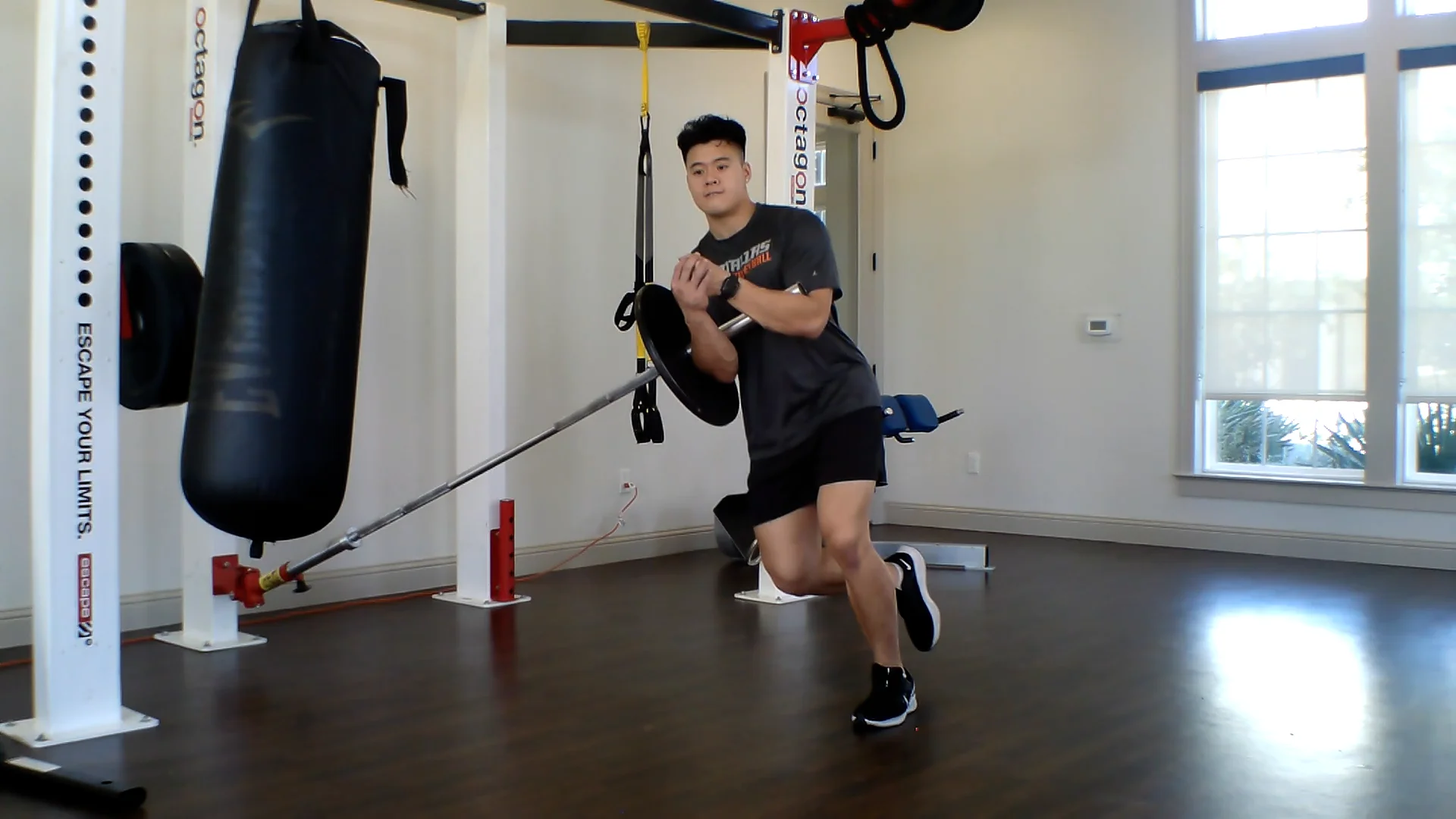 Zercher carry Landmine skater squat on Vimeo