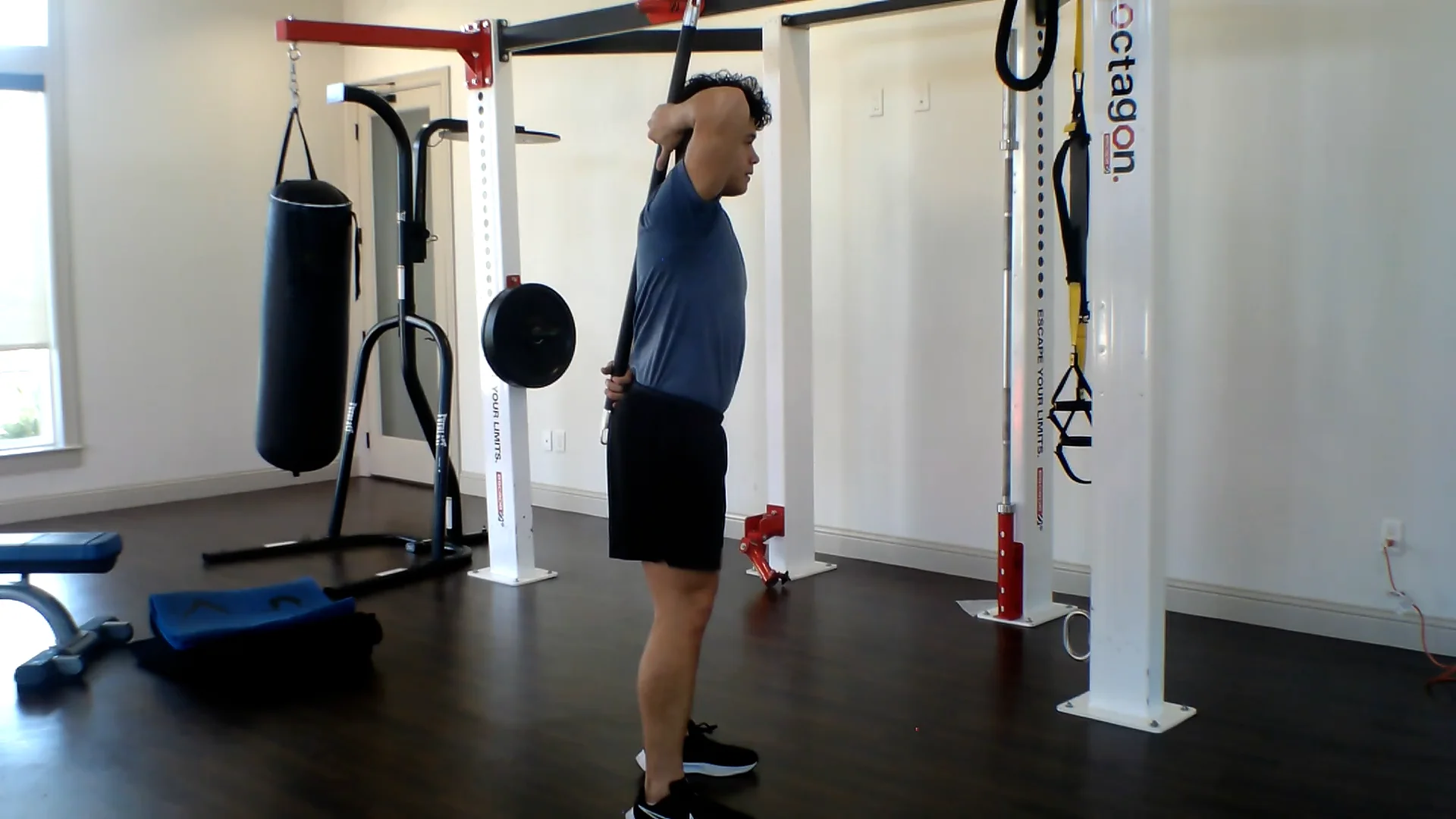 Dowel rod RDL or deadlift teaching progression with 3 points of contact ...