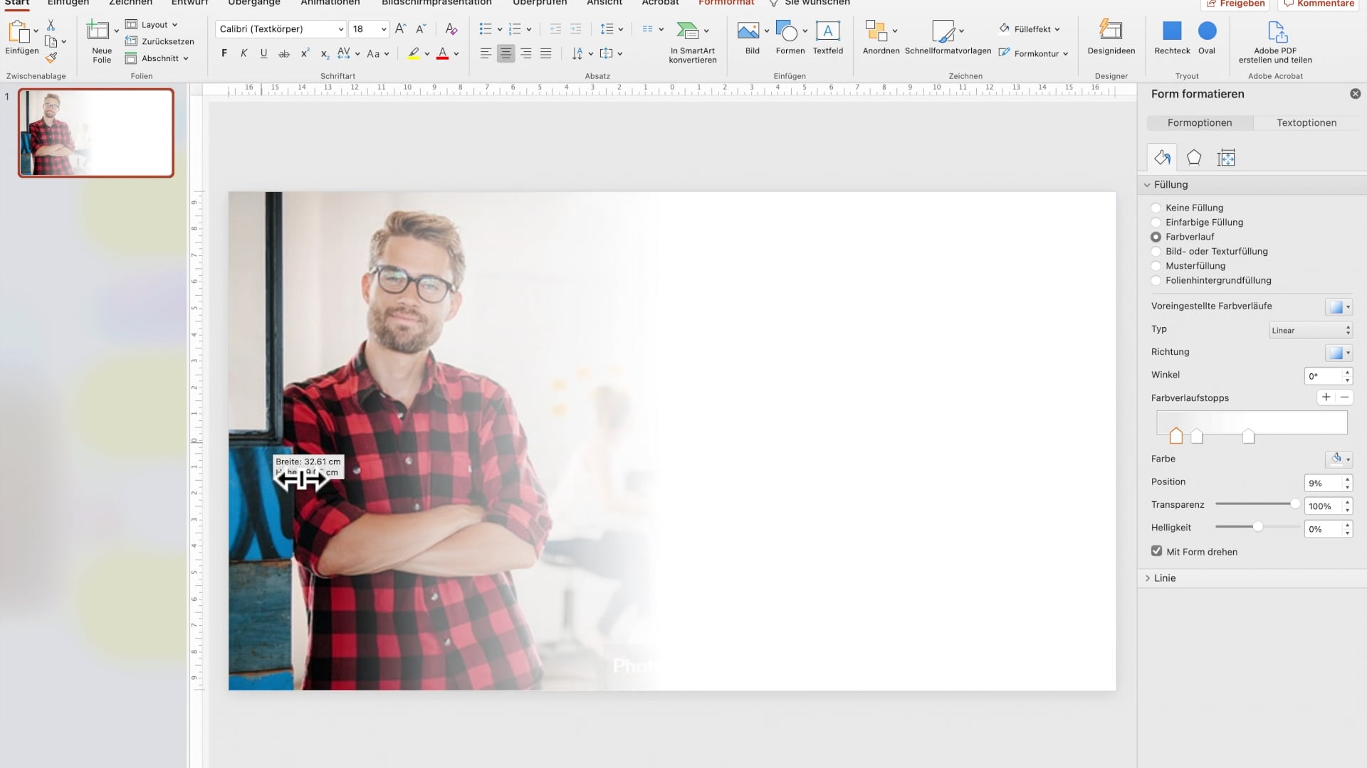 Farbverlauf über ein Bild legen