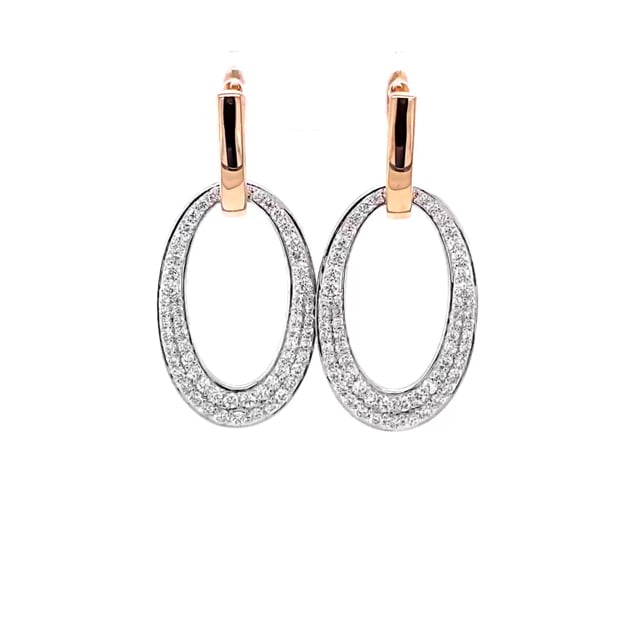 1.70 carat classic diamond earrings in red gold