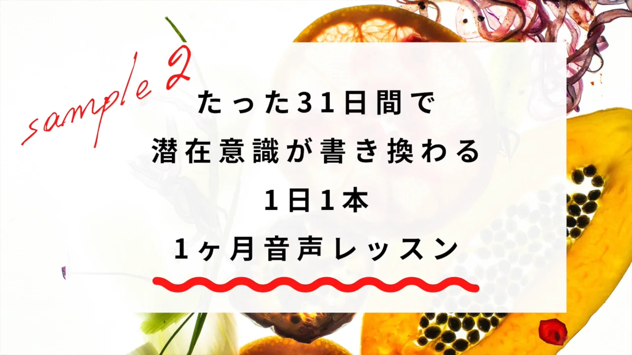 1ヶ月音声レッスン・サンプル①, 定価¥9900