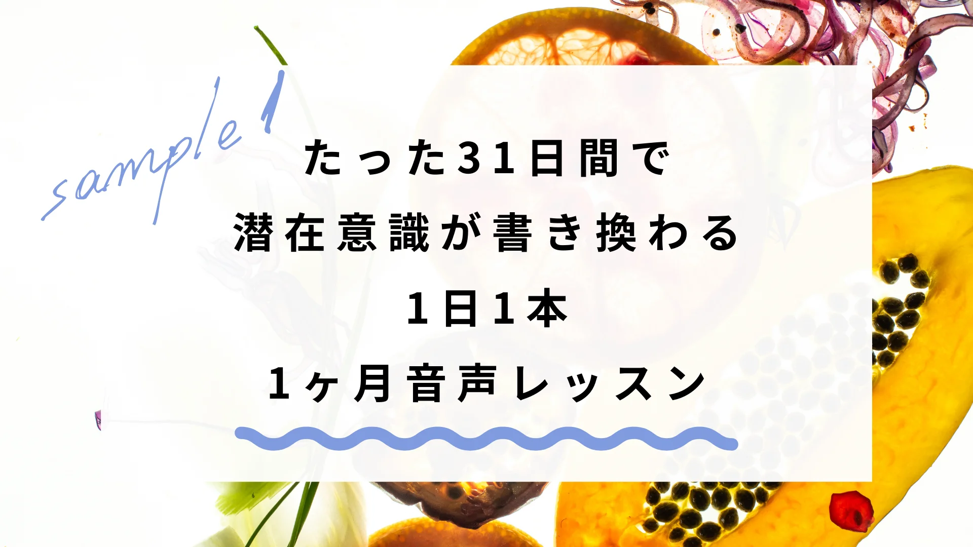 1ヶ月音声レッスン・サンプル①, 定価¥9900