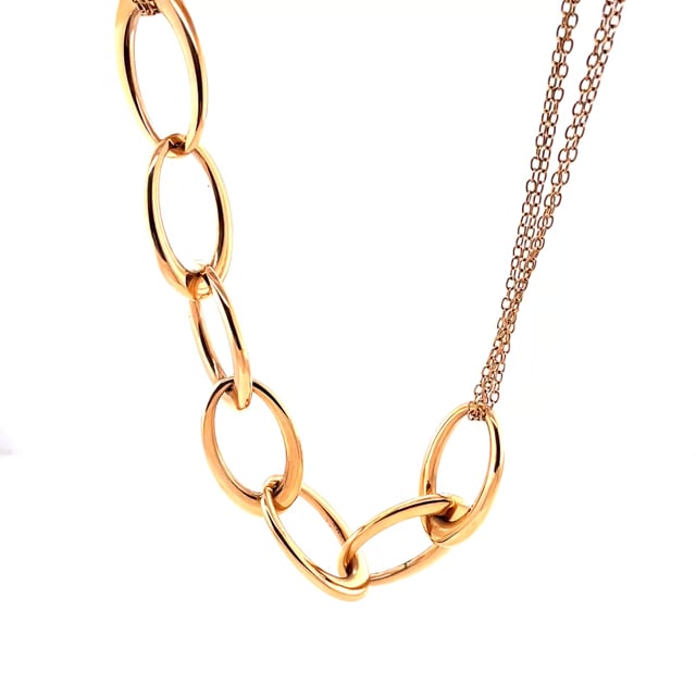 Classic chain necklace in red gold