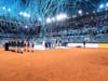 Serpentinas azules final femenina Mutua Madrid Open Mayo 2022 - Jabeur