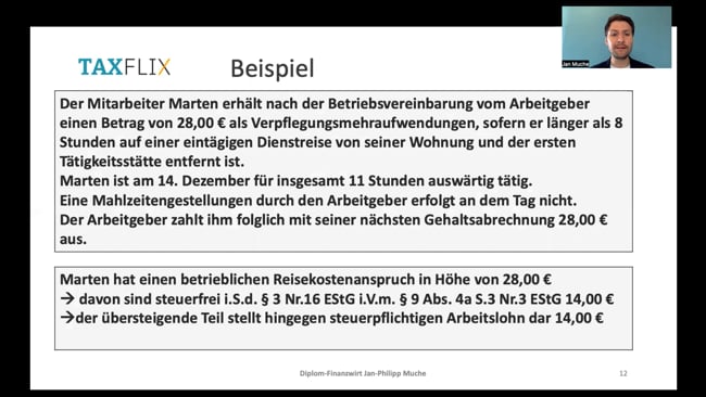 23. Pauschalierung von Verpflegungsmehraufwendungen