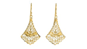 18kt Gold Over Sterling Silver Filigree Drop Earrings