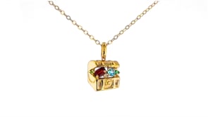 45 ct. t.w. Multi-Gemstone Treasure Chest Pendant Necklace in 18kt Gold Over Sterling