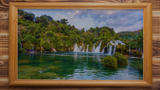 4K Window View to Beautiful Waterfalls. Episode 1