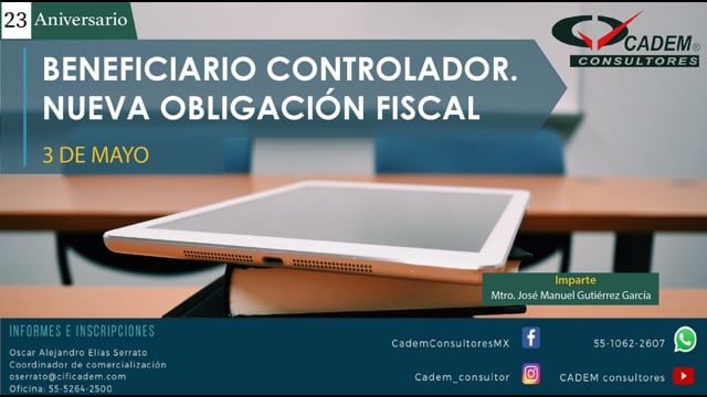 BENEFICIARIO CONTROLADOR. NUEVA OBLIGACIÓN FISCAL.