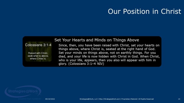 Colossians 3:1–4 Our Position in Christ
